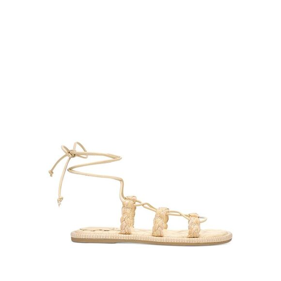 NWT SAM EDELMAN Womens Beige Padded Zariah Round Toe Gladiator Sandles 8 M - Picture 1 of 4